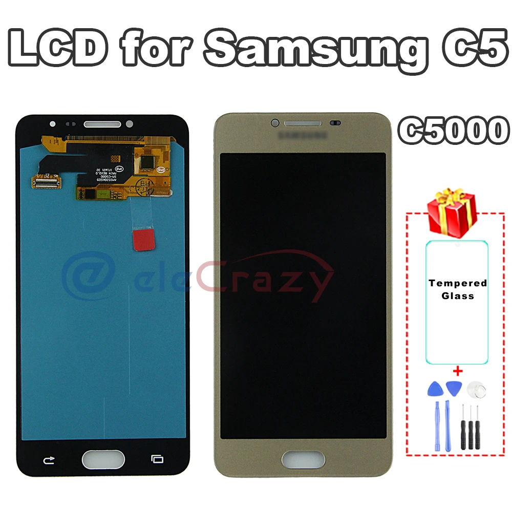 100% протестированный Super AMOLED Samsung Galaxy C5 C5000 ЖК-дисплей с сенсорным экраном в сборе