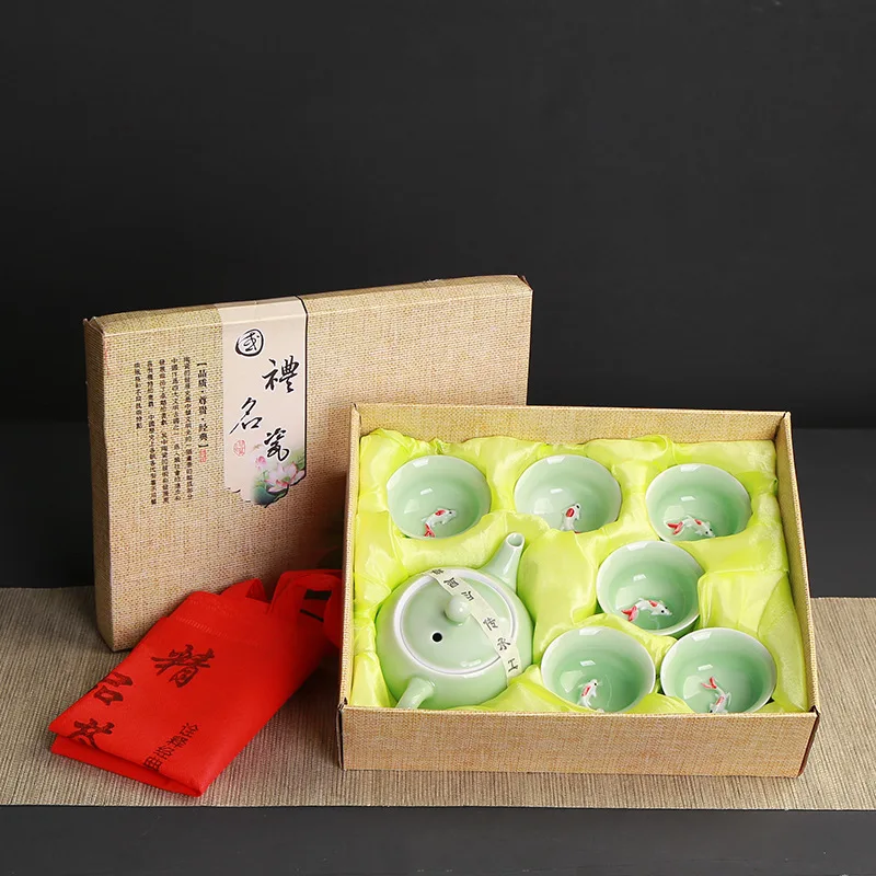 Креативная чайная чашка фарфоровая чаша для рыбы чайный набор горшок посуда