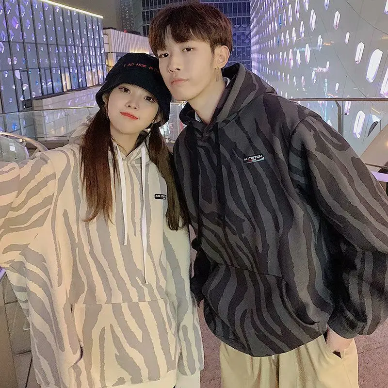 

Lovers wear autumn 2021 new Korean female loose ins tide brand spring and autumn hooded jacket men's sweater