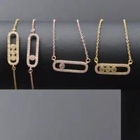 unique crystal necklace for women accessories rose gold cubic zirconia necklaces copper 2021 jewelry fashion girl choker collar