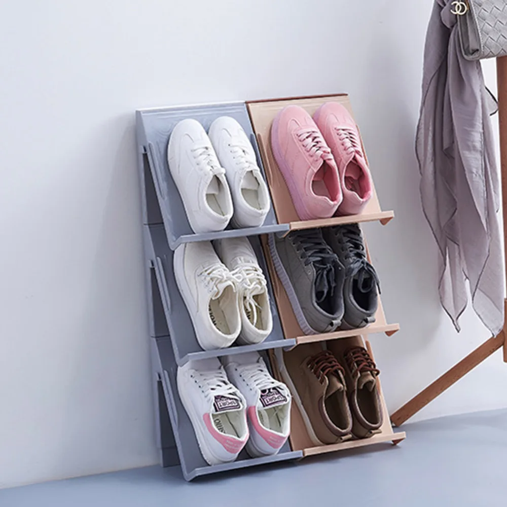 

Multifunctional Shoe Holder Multiple Layers Magazine Shoe Storage Rack Grey