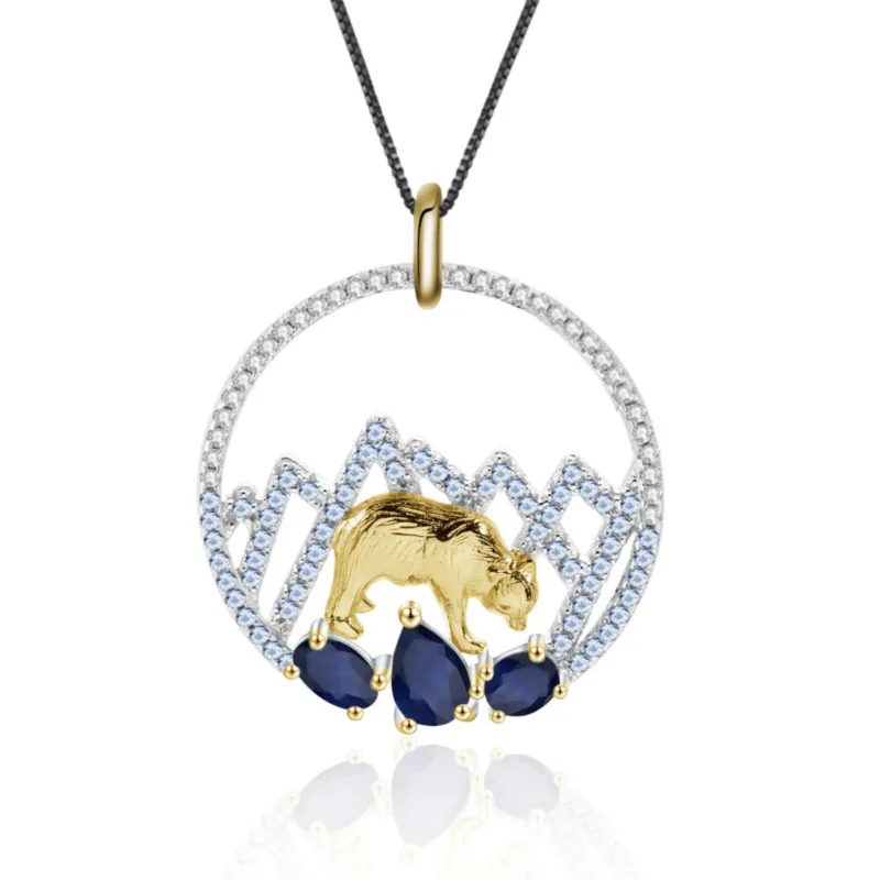 GEM'S балет 1.02Ct 925 пробы Серебряный Натуральный сапфировый ручной работы Снежная