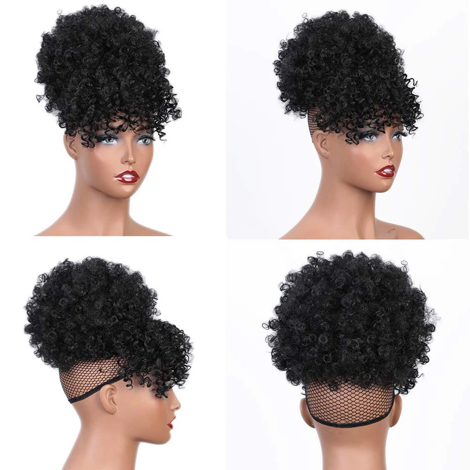AISI HAIR афро пуховик с кулиской хвост челкой синтетические короткие кудрявые