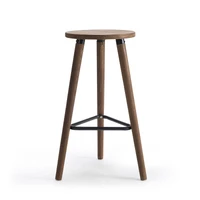 industrial vintage antique bar stool height 66 5cm round seat wooden loft style furniture counter bar stool 3 leg solid wood