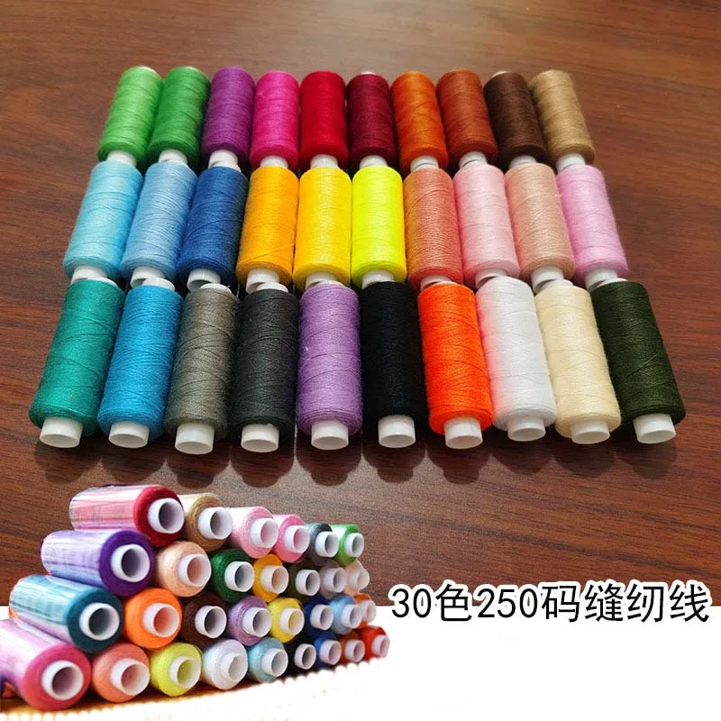 

30pcs Mixed Color 250yards Sewing Thread Polyester Embroidery Thread Set Strong Durable Threads Needlework For Hand Machines