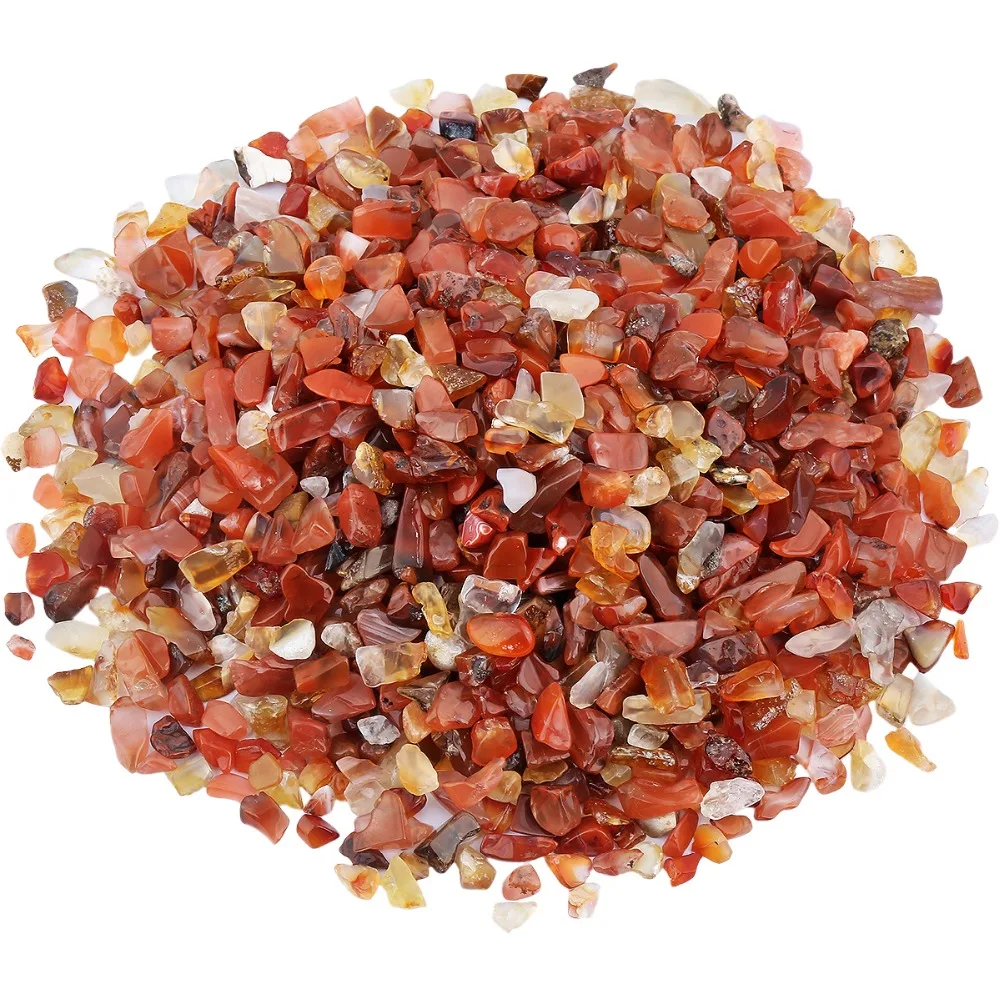 460g Natural Red Carnelian Tumbled Stone Chips Beads Crushed Pieces Irregular Stones Jewelry Accessory For Making Decoration