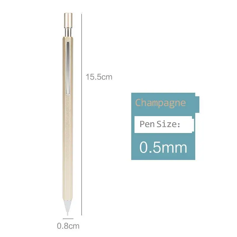 

1 Pc Metal Mechanical Pencil 05 07mm Office Press Automatic Pencil School Stationery Supplies