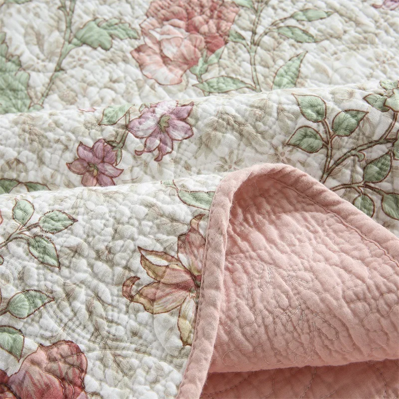 

Ldyllic Style Cotton Bedspread Tropical Bedding Set For Home Linens Quilting Coverlet Cover Blanket Pillowcases 3/4pcs