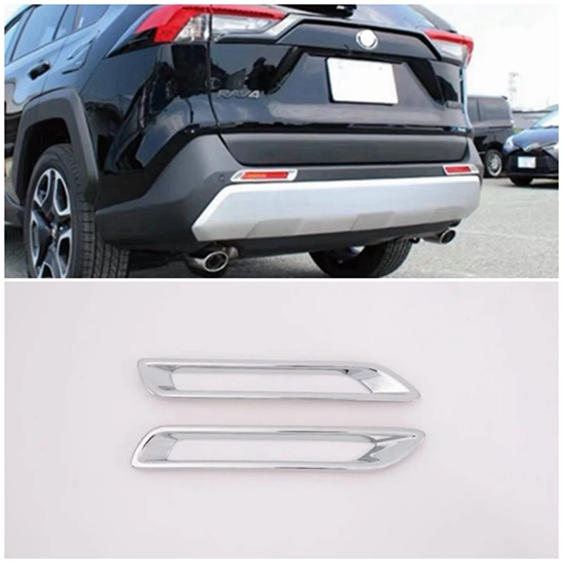 

ABS Chrome For Toyota RAV4 RAV 4 2019 2020 Car After Rear Tail Fog lights Lamp Foglight Shade Frame Trim cover Auto Accessories