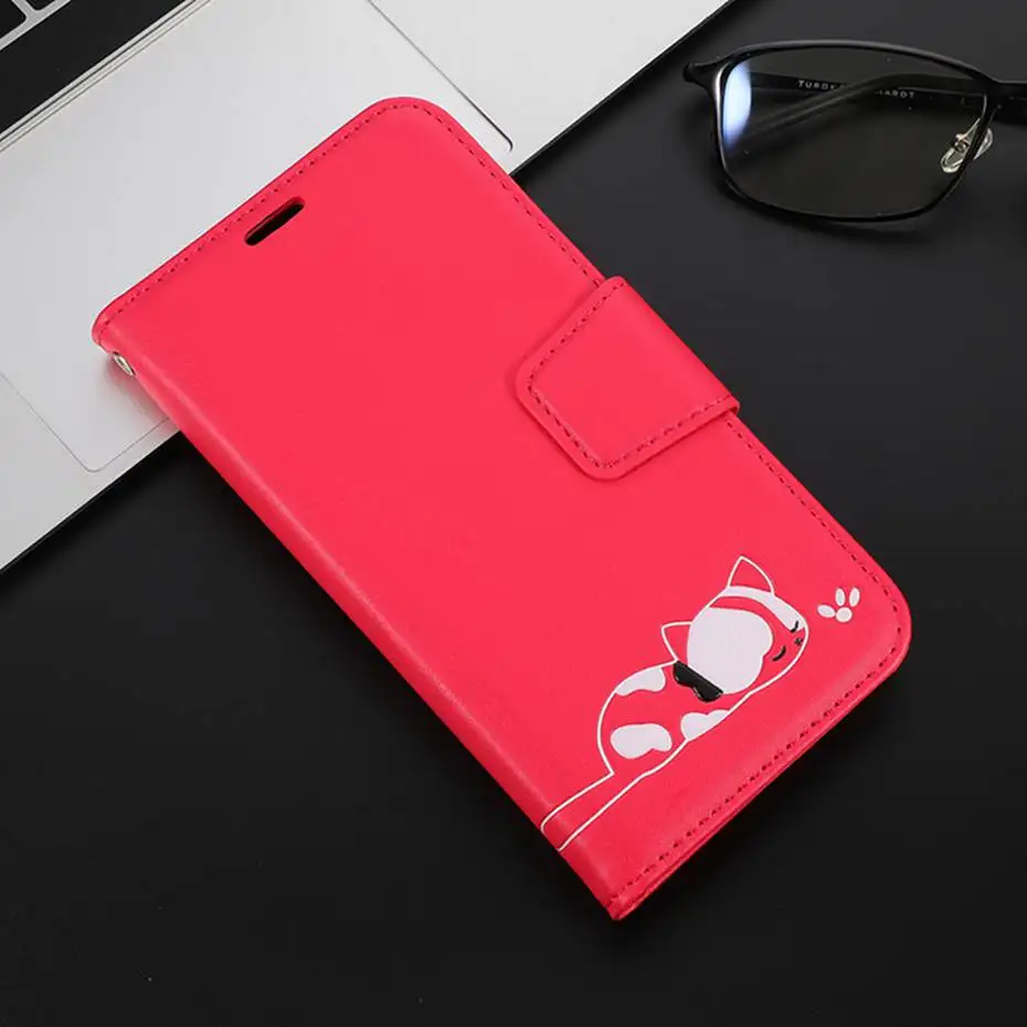 Кожаный чехол с откидной крышкой для samsung Galaxy S10 E S9 J4 J6 A7 A6 плюс A10 A20 E A30 A40 A50 A70 милый кошелек с котами чехол для телефона