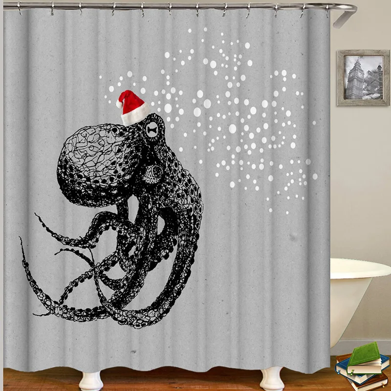 

Jellyfish curtain for bathroom doche gordijn polyester fabric shower curtain waterproof bath curtain