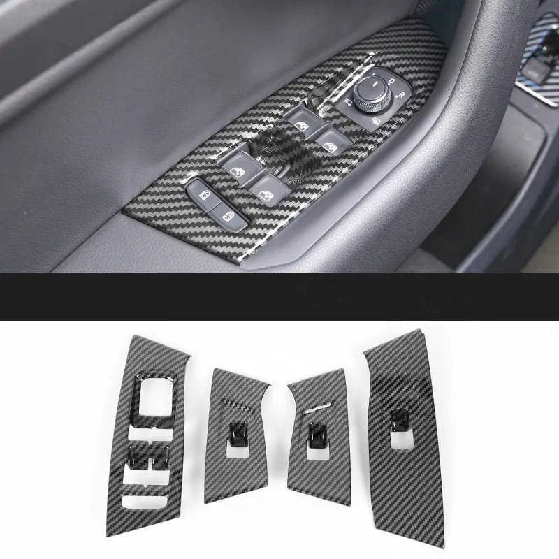 

Панель переключения передач из углеродного волокна для салона автомобиля, центральное управление, держатель стакана для воды, крышка рамы, отделка для VW Touareg 2019 2020 2021