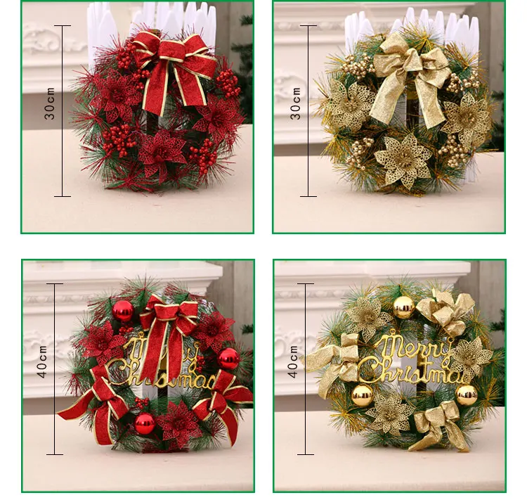 Рождественский венок из ротанга кольцо украшение двери Отель Ресторан имитация
