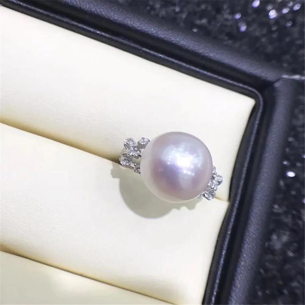 

S925 Sterling Silver Adjustable Ring Settings Base Blank Jewelry Findings Fit Half Hole Pearl DIY Women Ring Making Accessories