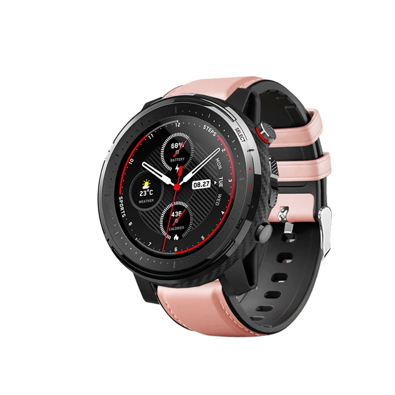 Кожаный силиконовый сменный ремешок AKBNSTED для часов Xiaomi Huami Stratos 3 умные спортивные