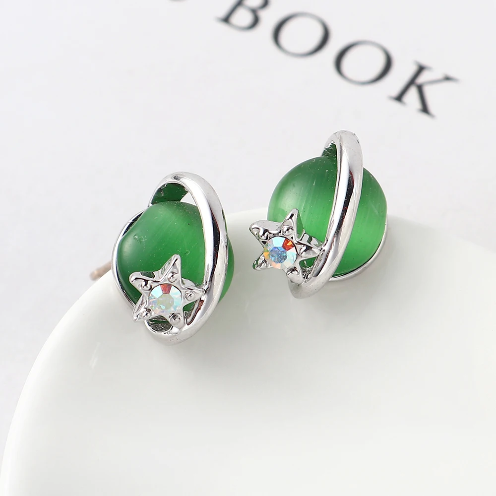 

Fashion Opal Stone Earrings High Quality Earrings For Woman Party Wedding Jewelry Boucle D'oreille Femme