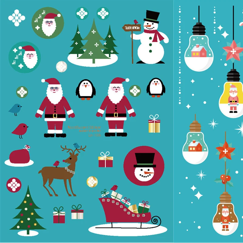 Светящиеся рождественские временные татуировки наклейки набор рук тела для