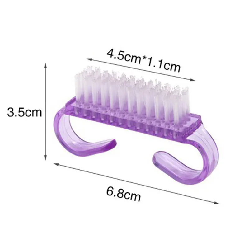 

Random Color Acrylic Nail Brush 5 Color Nail Art Manicure Pedicure Soft Remove Dust Plastic Cleaning Nail Brushes File Tools Set