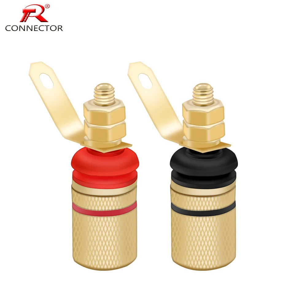 Позолоченный усилитель 1 пара переплетная колонка Hi Fi клеммы разъем типа банан