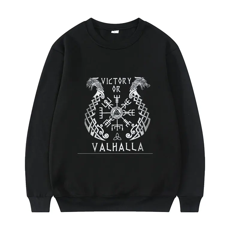 

Свитшот «Легенда викингов», Винтажный Классический свитшот, топы Valhalla Odin, Свободный пуловер с длинным рукавом, модная уличная одежда для му...