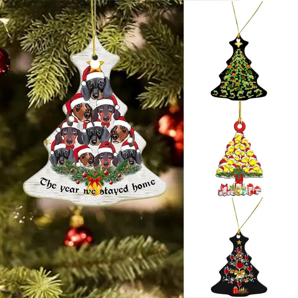 

Christmas Tree Wooden Pendant Personalized Christmas Hanging Crafts Wood Decoration Tags For Christmas Tree Holiday Home Decor