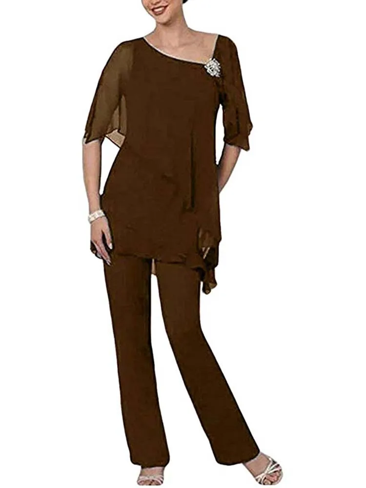 Женское элегантное платье для матери невесты костюм из 2 предметов с короткими