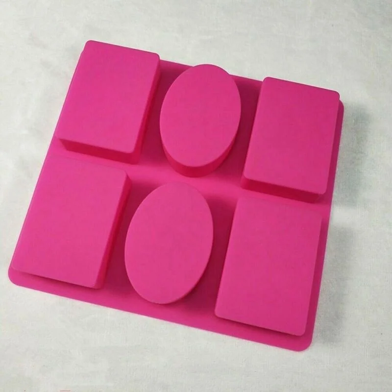 6 форм овальная Прямоугольная форма для торта силиконовая мыла ручной работы
