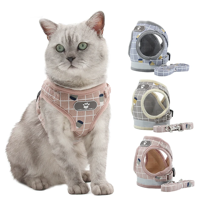 

Adjustable Anti-Escape Cat Belt Kitten Harness Light Breathable Soft Pet Vest Wiring Harness Traction Belt Kitten Walking