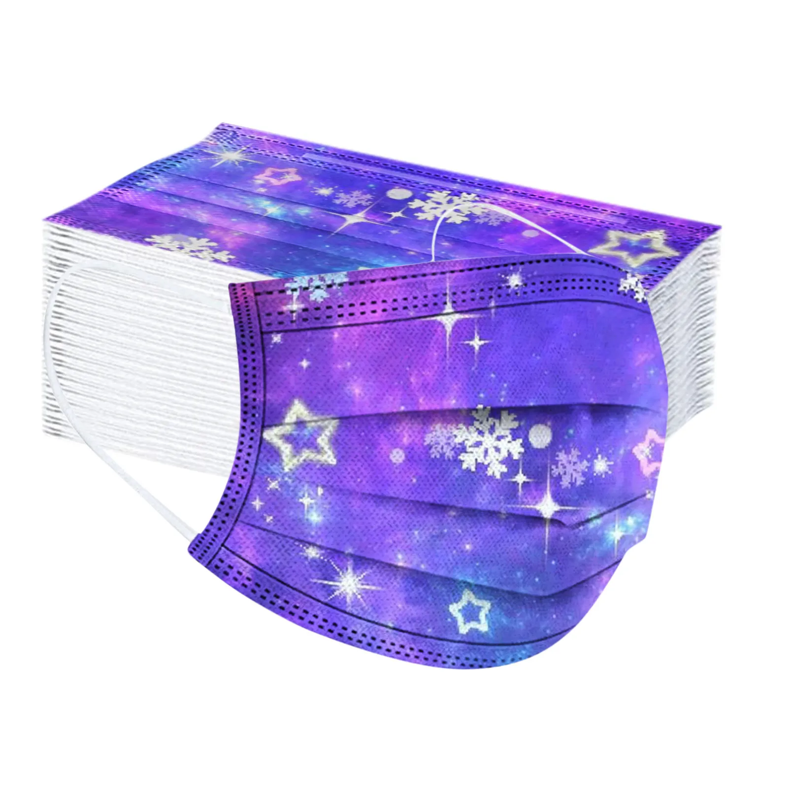 50PCS Unisex Mondkapjes Christmas Snowflake Print Disposable s Adults 3 Layer mascarilla Monder Scarf Halloween Cosplay MasK - купить по