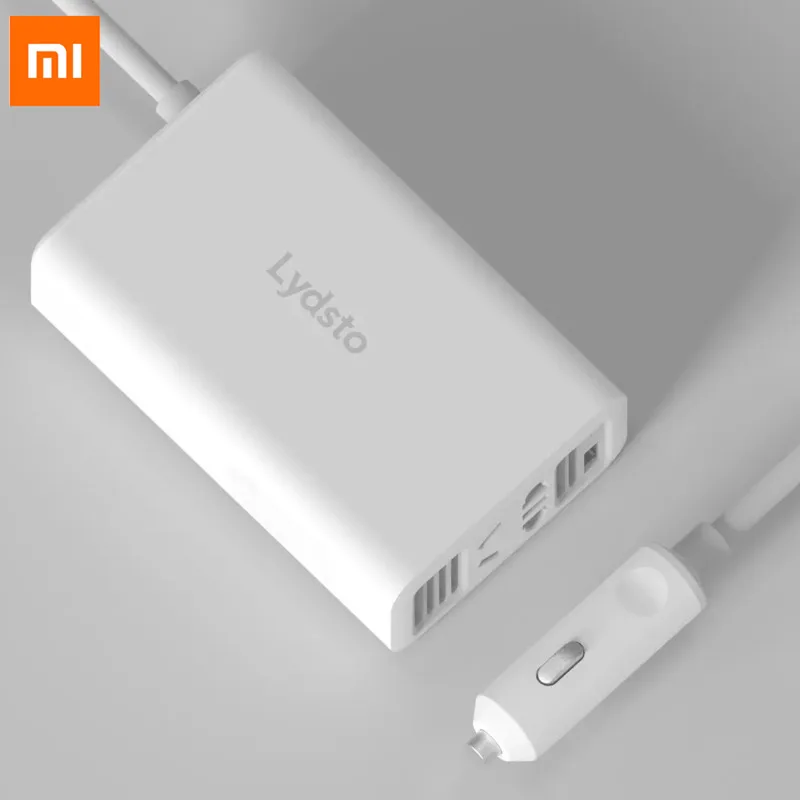 

New Xiaomi Lydsto Car Inverter Standard 12V to 220V 100W High Power Output Five-Hole Socket