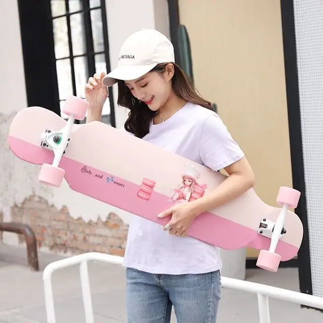 Type 18 Шоссе лонгборд танцы улица Фристайл длинная скейтборд палуба 4 колеса коньки для взрослых лонгборд - Цвет: Type 18