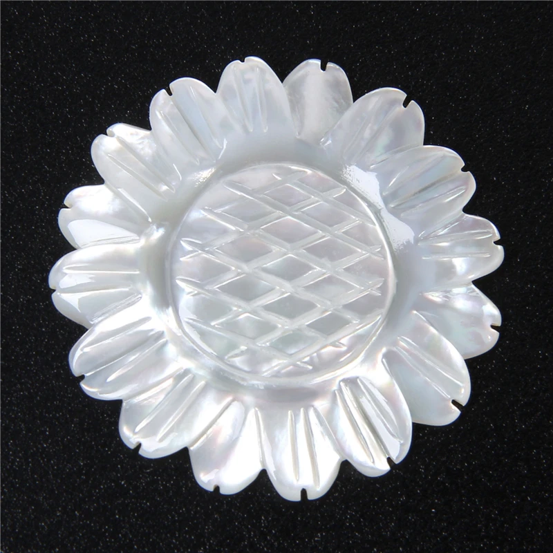 Подвеска в форме белого бабочки ракушки цветка натуральный перламутр Подсолнух