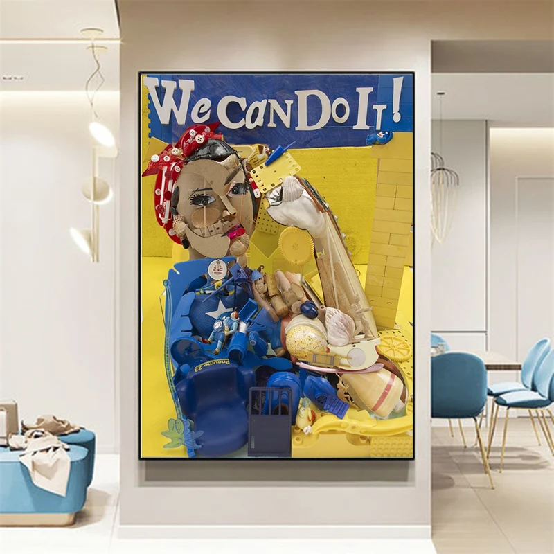 

Bernard Pras We Can Do It Abstract Art Canvas Paintings Posters and Prints Portrait Paintings for Living Room Home Decor Cuadros