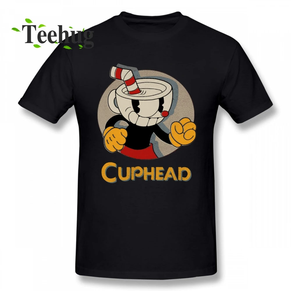 

100% Cotton Game Cuphead T Shirt Men Leisure Streetwear For Male O-neck T Shirt
