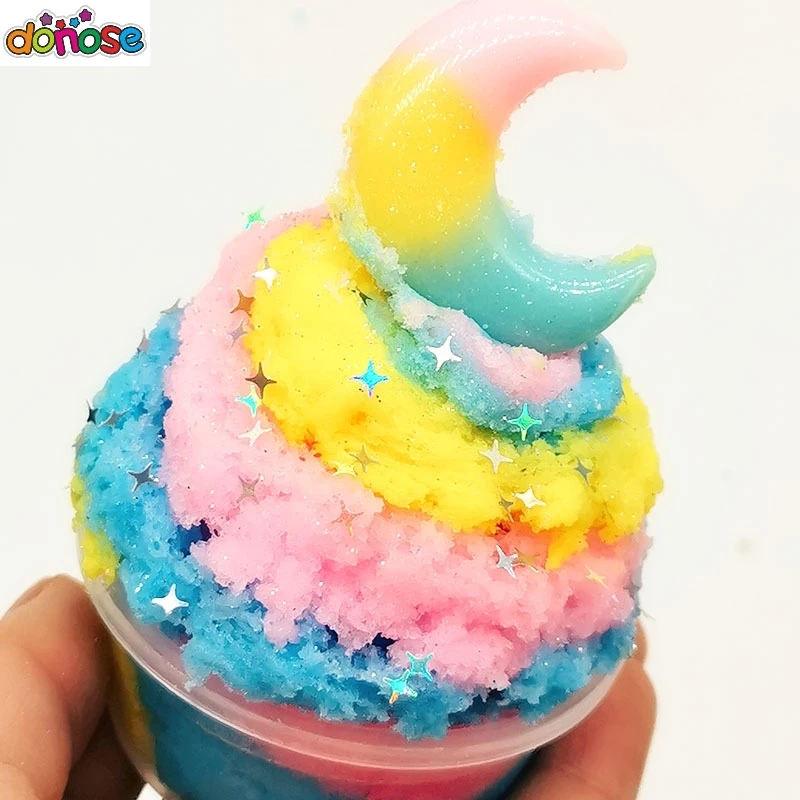 Луна Звезда слизь пушистые поставки полимерные бусины блеск Playdough волшебный