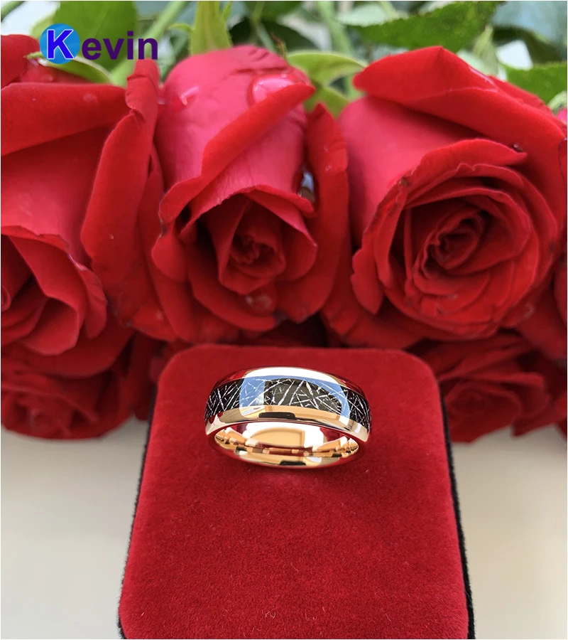 8 мм вольфрамовое кольцо для мужчин и женщин Мужская Свадебная лента с черным