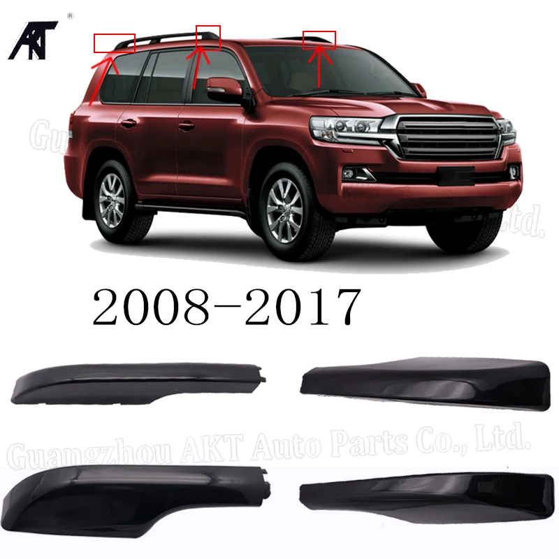 Roof rack cover roof bar end shell for:Toyota Land Cruiser LC200 2008- 2017 black color 4PCS/LOT luggage racks
