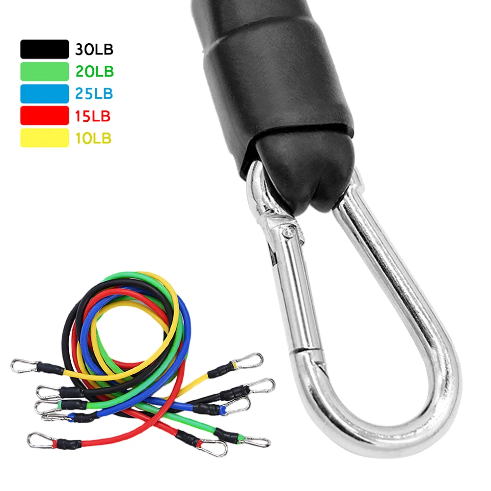 Комплект эспандеров 11 шт. повязки на щиколотку с дверным АНКЕРОМ мягкими ручками