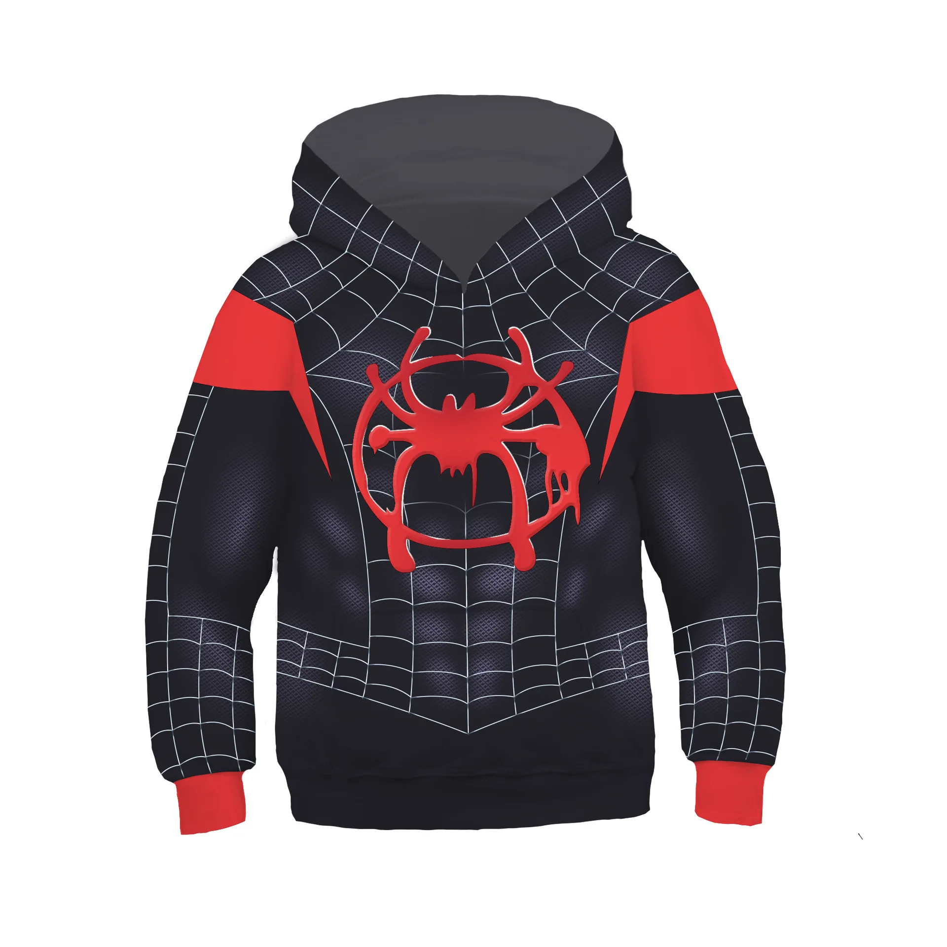 Для детей по мотивам мультфильмов толстовки с капюшоном героями в Spider текстами и