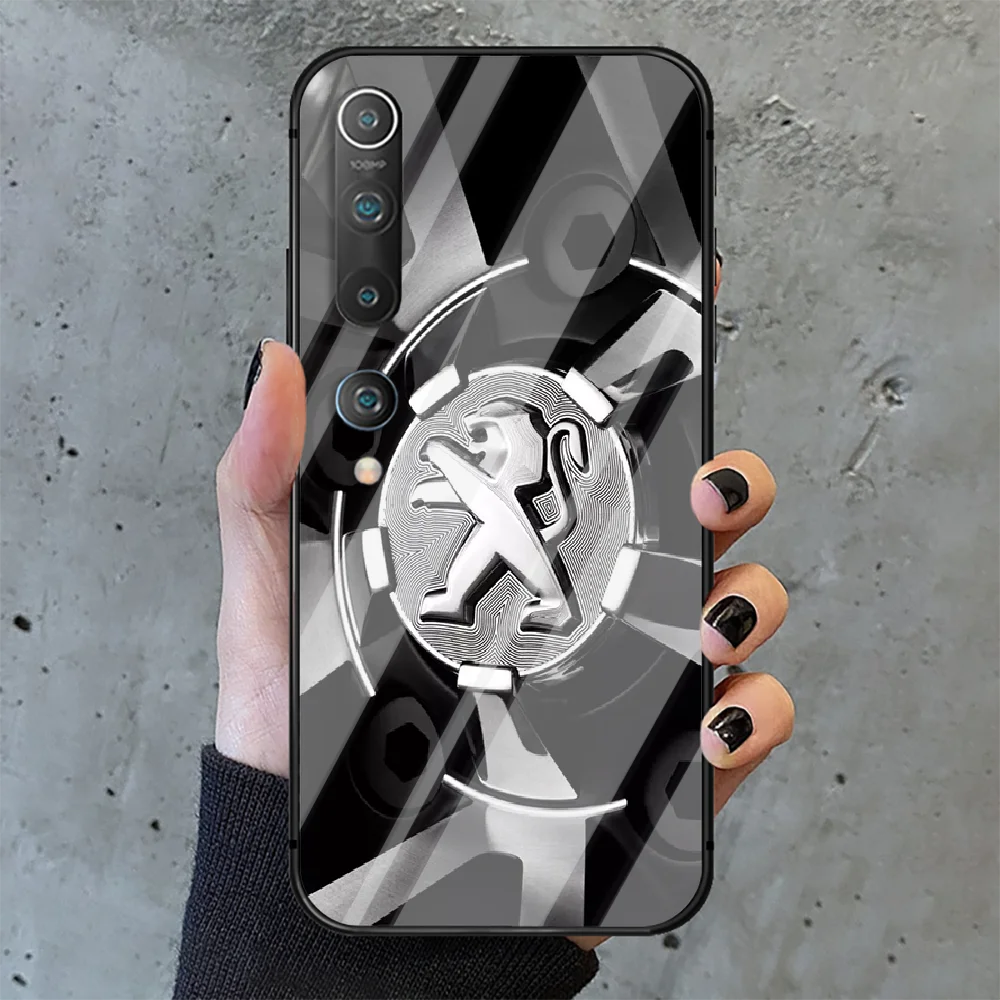 

Peugeots Car logo Phone Tempered Glass Case Cover for Xiaomi Mi A MAX X POCO M Note 3 9 10 11 i T Pro Lite Luxury Trend Bumper
