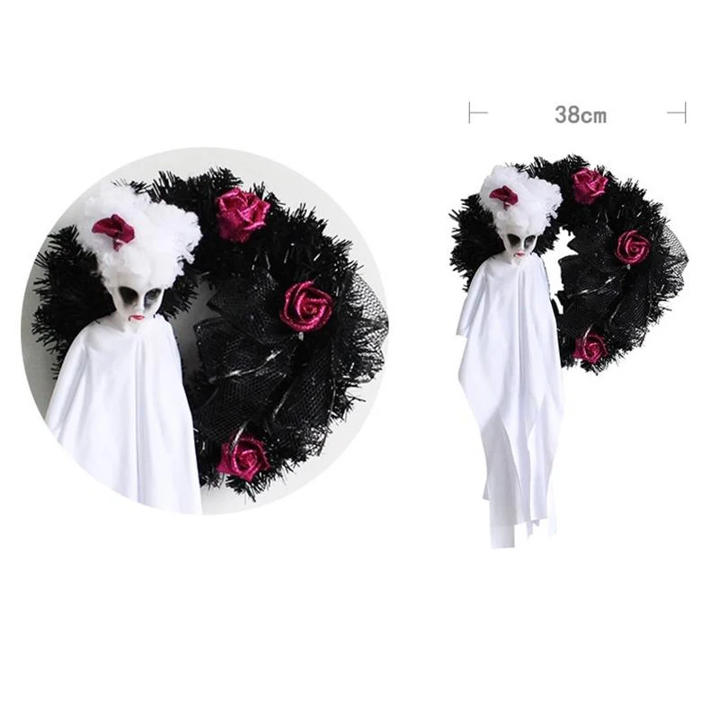 Decoraci&oacute;n colgante para puerta de fantasma de Halloween, guirnalda de fiesta de terror, adornos para el hogar, accesorios de decoraci&oacute;n colgante puerta, env&iacute;o directo-3