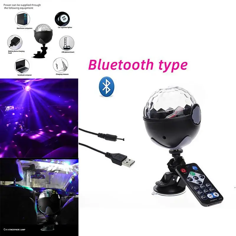 Projetor de Luz para Palco Laser para Festa Projetor de Luz Lâmpada de Efeito Fonte de Natal Luz de Bolso Mini Bola Mágica Bluetooth Carro dj Disco Luminoso