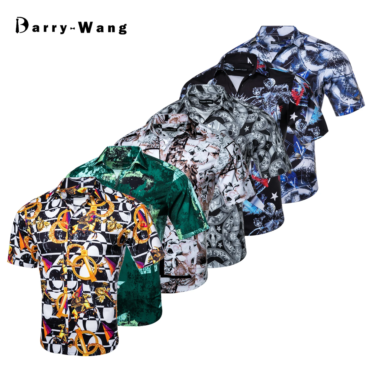 

Новая Черная летняя впитывающая пот Мужская Гавайская Повседневная рубашка с рукавом, мужская рубашка с принтом пейсли, дышащая рубашка Barry.Wang
