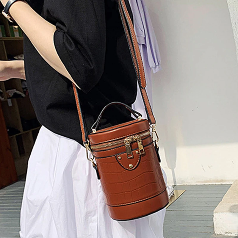 Новинка 2020 женская сумка на плечо цилиндрической формы модные сумки через из