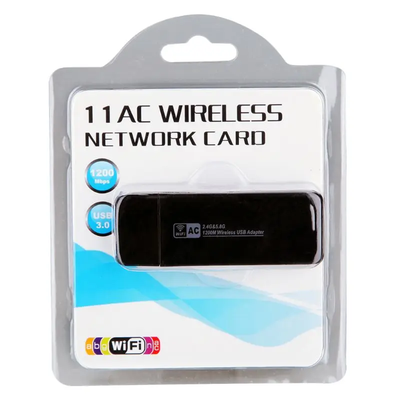 Мини 2,4G/5,8G двухдиапазонный wifi USB 3,0 1200Mbps LAN беспроводной адаптер приемник сетевая карта встроенная антенна для Windows Linux