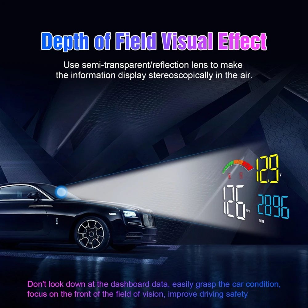 C800 HUD OBD2 светодиодный дисплей на лобовое стекло автомобильный экран борту