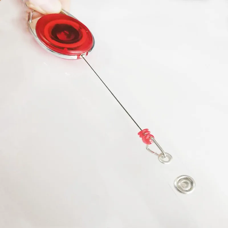 1pc Plastic Keychain Clip Retractable Badge Reel for Work Card Holder ID Employee's Lanyard Rope Office Supplies | Канцтовары для