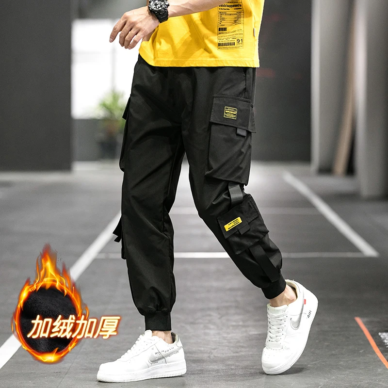 

Winter Double Layer Fleece Thick Men Cargo Pants Casual Warm Baggy Cotton Trousers For Men's Military Tactical Pants Sweatpants