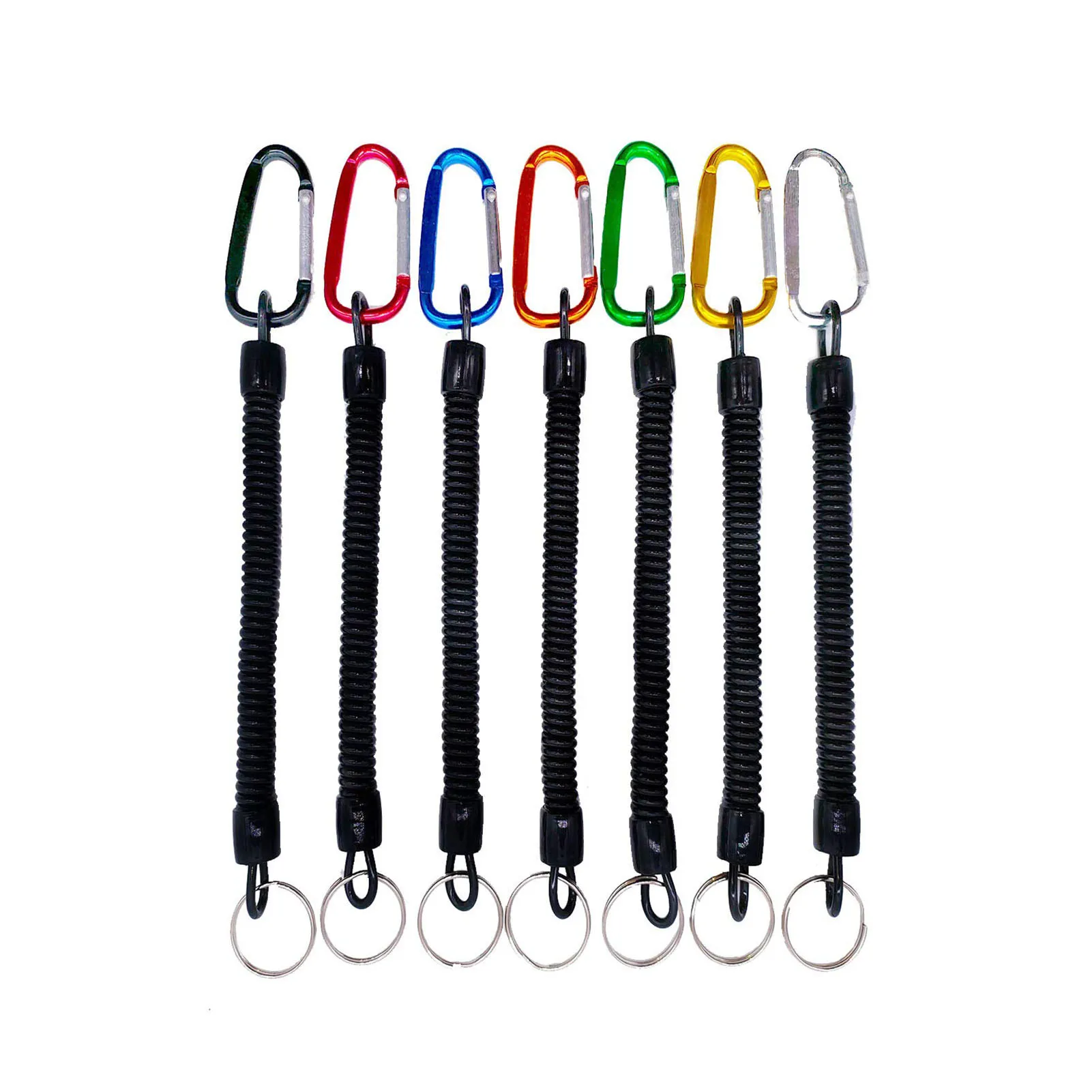 

7PCS Colorful Fishing Lanyard Safe Fishing Tool Rope Carabiner Anti-Lost Rope Sub-Plier Control Fish Hang Buckle Rope