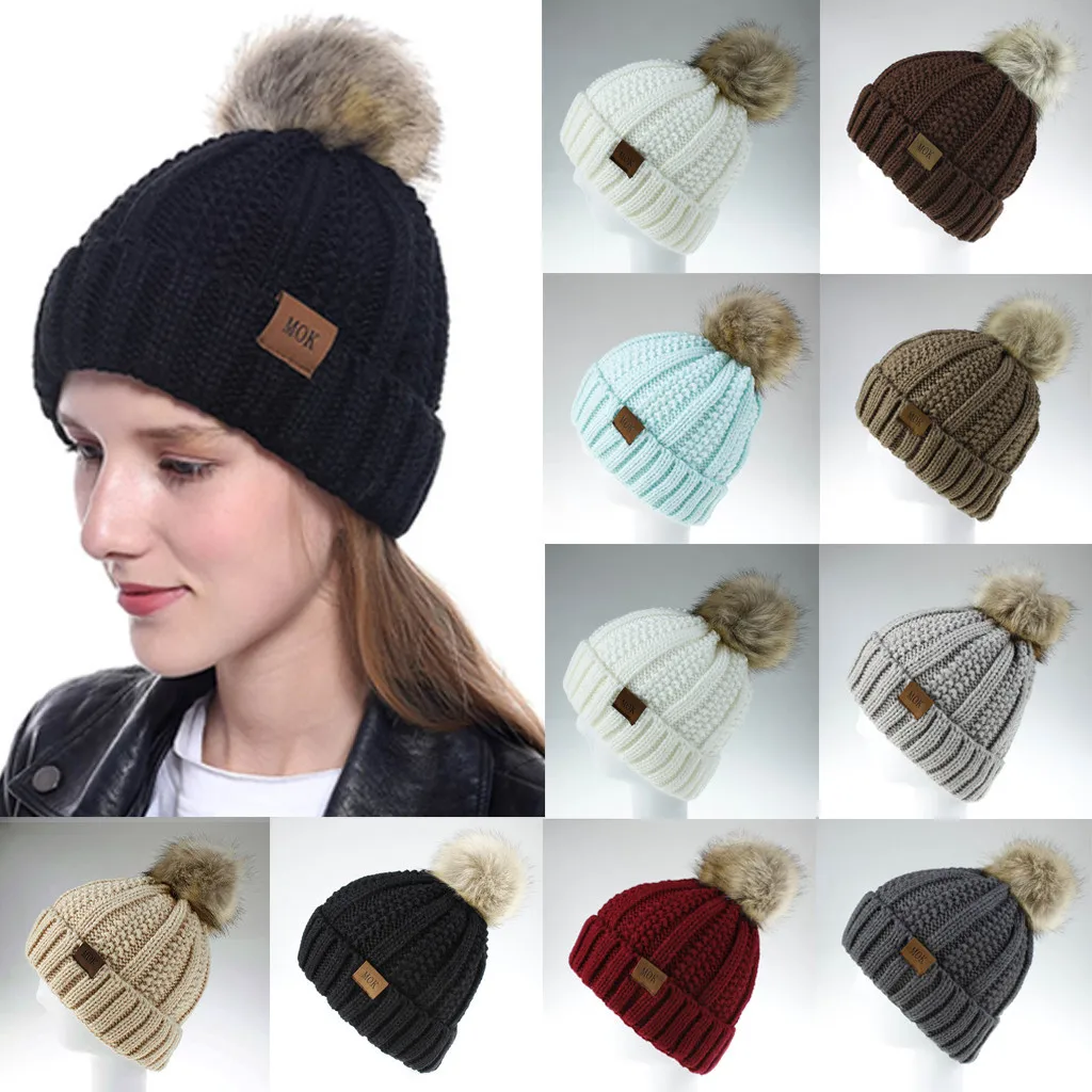 

New Women Girls Keep Warm Winter Casual Knitted Hat Wool Hemming Hat Ski Hat 2020 Unisex Men's Hat Beanie Female Bonnet Sombrero